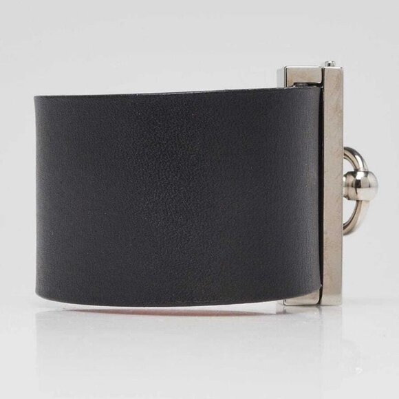 Hermes Black Leather Palladium Plated Swift Leather Palladium Plated Reversib... - Picture 3 of 7